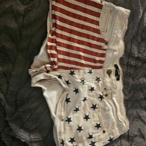 Forever 21 Red and Blue Star Striped Shorts